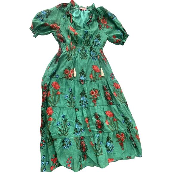 Womens NWOT THML Green Floral Midi/Maxi Dress Size Medium - Picture 3 of 9